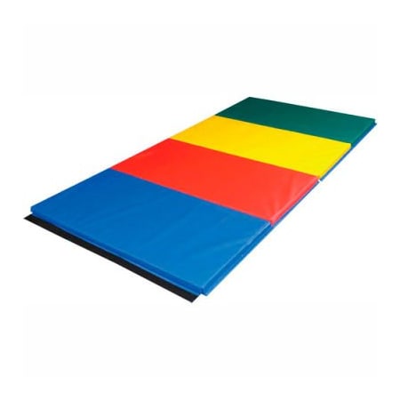 Fabrication Enterprises CanDo Accordion-Fold Exercise Mat, 1-3/8" PU Foam with Cover, 4' x 8', Rainbow Colors 38-0082